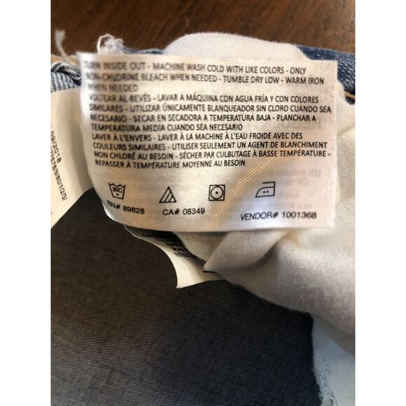 Vintage X‎ America Womens Sz 12 High Waist Skinny Crop Jeans Button Fly Distress - Picture 6 of 9